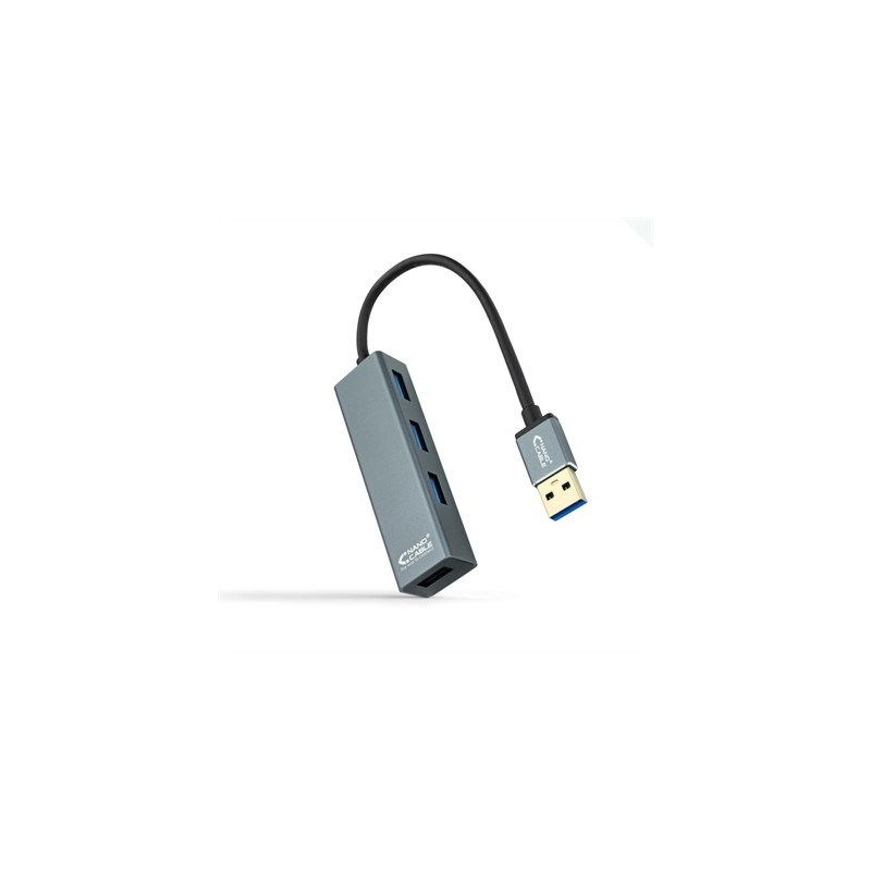Nanocable Hub USB 3.0 4 x USB 3.0 10cm. Gris