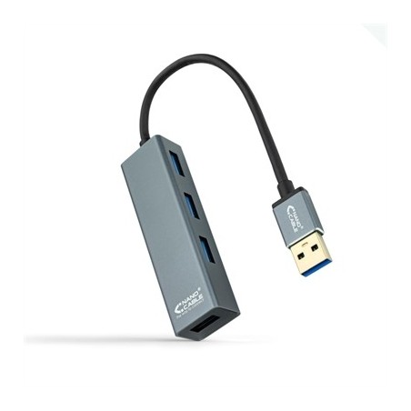 Nanocable Hub USB 3.0 4 x USB 3.0 10cm. Gris
