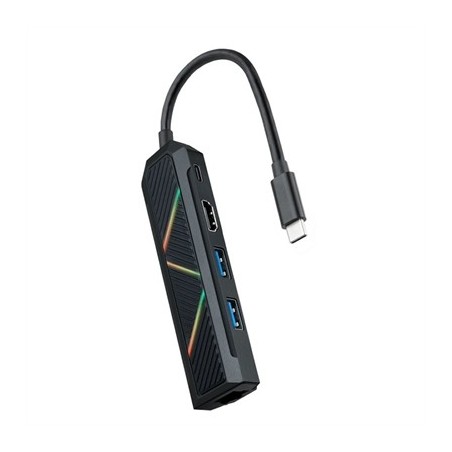 Nanocable Hub USB-C 5 en 1 USB-A+USB-C+HDMI+RJ45