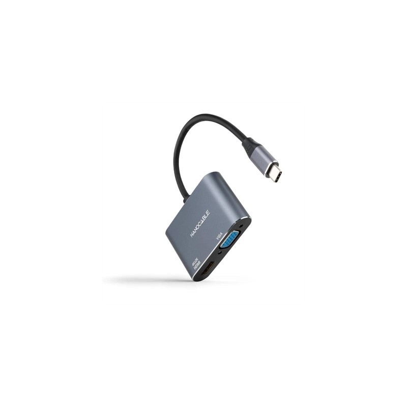 Nanocable Conversor USB-C/M a HDMI-VGA/H 15 cm