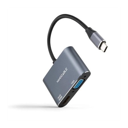 Nanocable Conversor USB-C/M a HDMI-VGA/H 15 cm