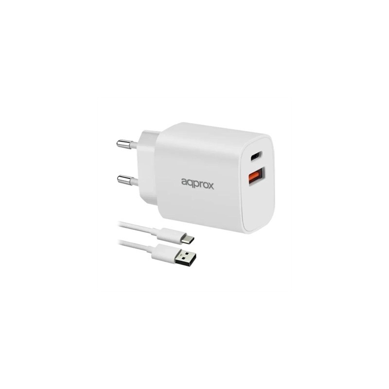 APPROX CARGADOR 20W QC 1 X USB A+ 1 X USB C+CABLE