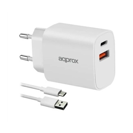 APPROX CARGADOR 20W QC 1 X USB A+ 1 X USB C+CABLE