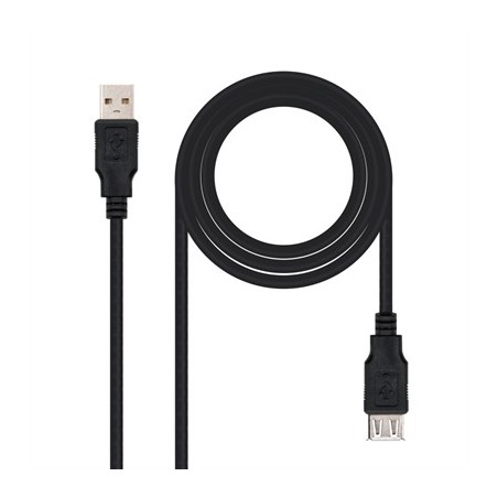 Nanocable Cable USB 2.0 Tipo-A M/H P Negro 1m