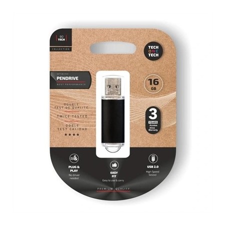 TECH ONE TECH Basic Pendrive 16Gb USB 2.0 Negro