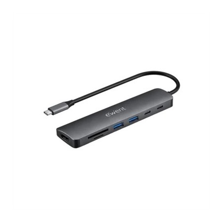 EWENT DOCKING MULTIPUERTO USB-C 7 en 1 HDMI 4K
