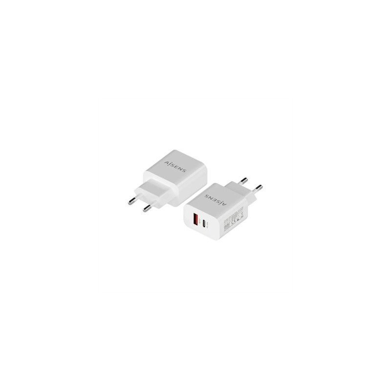 Aisens Cargador 20W USB-C PD3.0 USB-A QC3.0 Blanco
