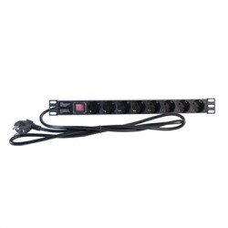 2LAN Regleta 19" 8 Schuko Negro