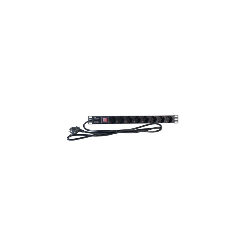 2LAN Regleta 19" 8 Schukos Interruptor
