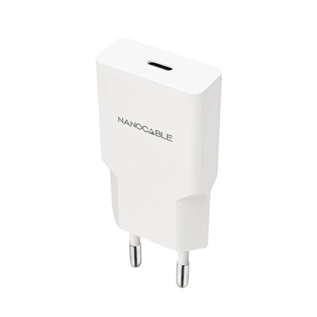 Nanocable Cargador USB-C/PD + USB-A/QC 25W Blanco