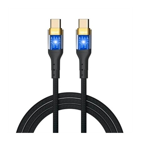 iggual Cable USB-C a tipo C 3A 100 cm trenzado LED