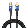 iggual Cable USB-C a tipo C 3A 100 cm trenzado LED