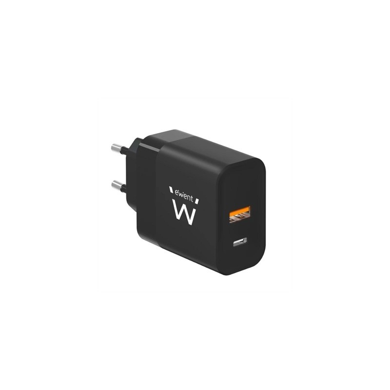 Ewent Cargador Rapido USB-A Y USB-C  GanFast 45W