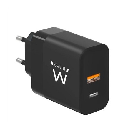 Ewent Cargador Rapido USB-A Y USB-C  GanFast 45W
