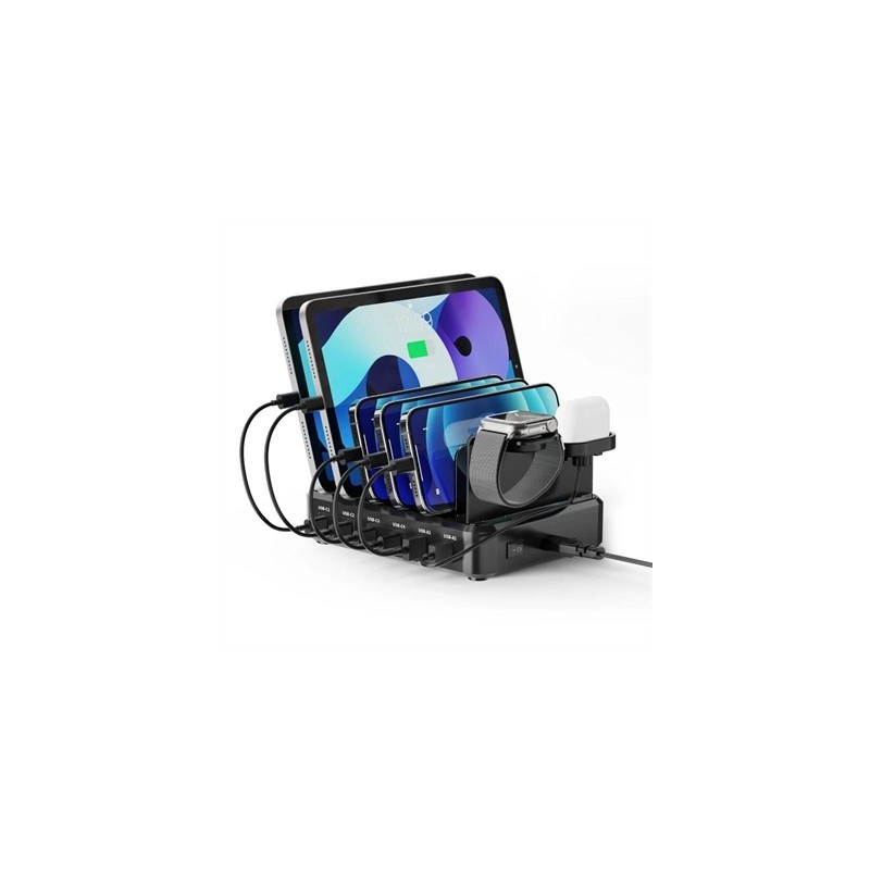 EWENT estación de carga 6 USB 130w Reloj-Auric