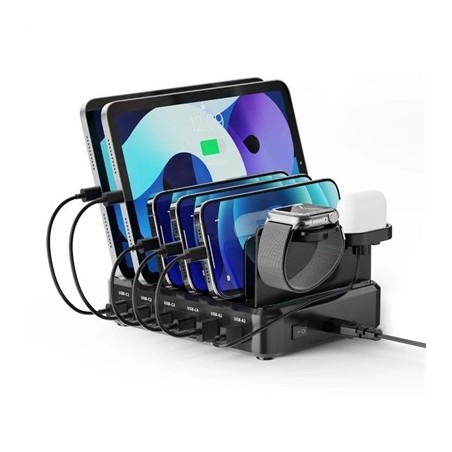 EWENT estación de carga 6 USB 130w Reloj-Auric