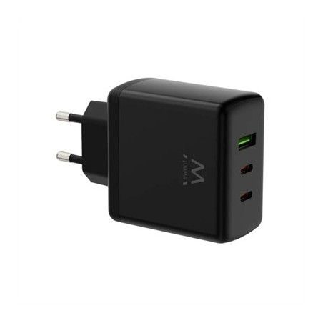 EWENT Cargador Gan Fast 65W 2 USB-C PD-1USB-A QC