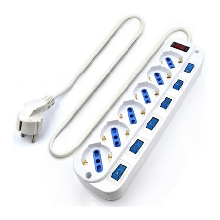 EWENT EW3932-3m Regleta 6 Tomas / 6 interruptor 3m