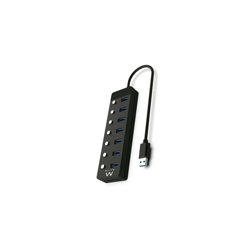 EWENT Hub usb-usb-c 7 ptos interruptor c/alimen.