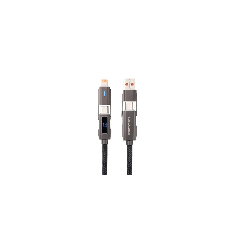 Nanocable Cable USB-C+USB-A/M-LIGHTNING+USB-C/M 1M