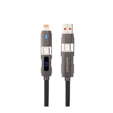 Nanocable Cable USB-C+USB-A/M-LIGHTNING+USB-C/M 1M