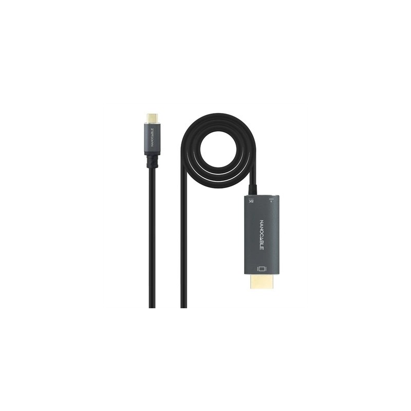 Nanocable Cable USB-C/M-HDMI 2.1+USB-C/H PD 1.8 M