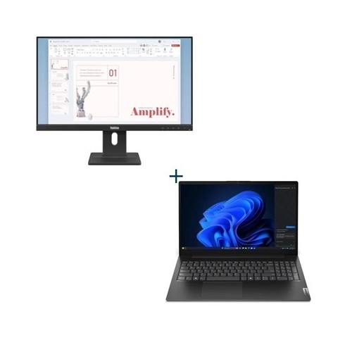 Lenovo V15 i3 8GB 512 DOS 15"+monitor 24"