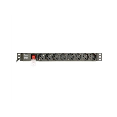 Gembird PDU 8 tomas Schuko1U, 10A,enchufe C14 3 m