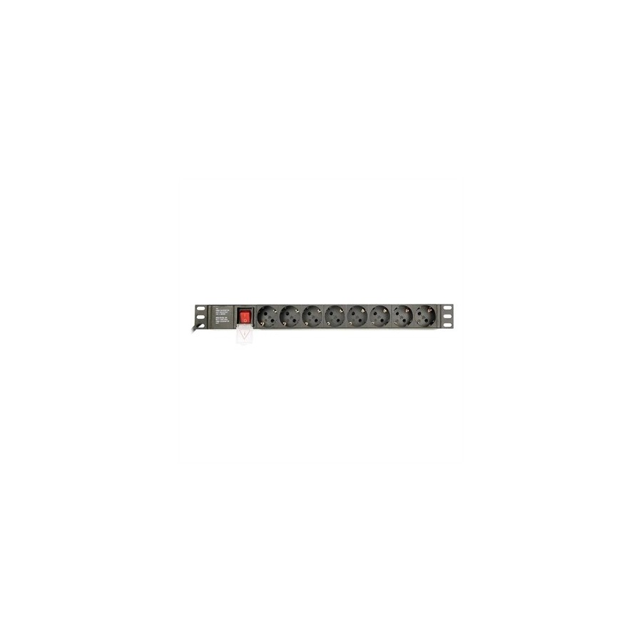 Gembird PDU 8 tomas Schuko1U, 10A,enchufe C14 3 m