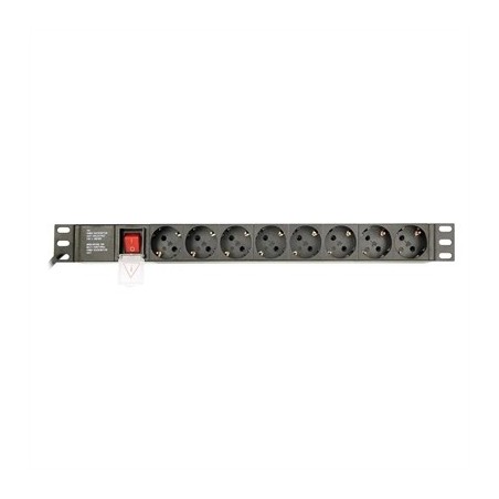 Gembird PDU 8 tomas Schuko1U, 10A,enchufe C14 3 m