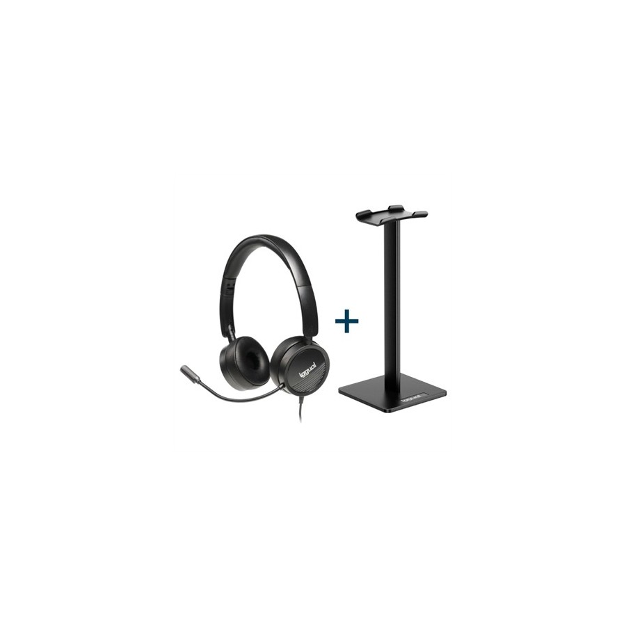 iggual Kit auriculares Dual Tech + soporte SA22